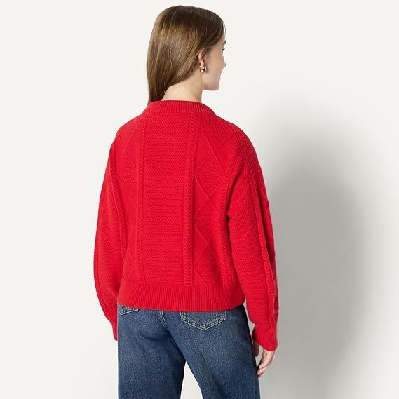 Red Cable Knit Sweater image 4
